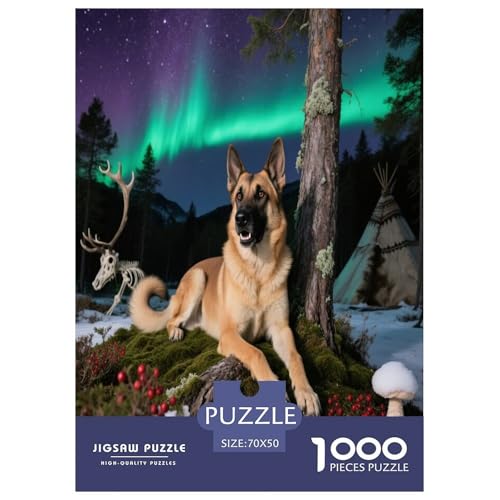 1000 Teile Belgischer Malinois Puzzle – Für Erwachsene, Familienspaß & Bildung, Hund Wald Puzzle, Wohnkultur, Geschenk Zum Geburtstag 70x50cm/1000pcs von WXLWHR
