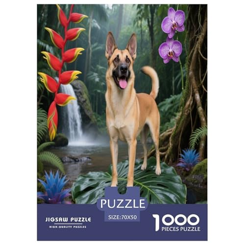 1000 Teile Belgischer Malinois Puzzle – Für Erwachsene, Familienspaß & Bildung, Tropenwald Puzzles, Wohnkultur, Geschenkideen 70x50cm/1000pcs von WXLWHR