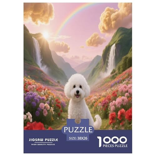 1000 Teile Bichon Frisé Puzzle – Für Erwachsene, Familienspaß & Bildung, Hund Blumenmeer Puzzles, Dekoration, Geschenk Für Erwachsene 38x26cm/1000pcs 1000 Teile Bichon Frisé Puzzle – Für Erwachsene, Familienspaß & Bildung, Hund Blumenmeer Puzzles, Dekoration, Geschenk Für Erwachsene 38x26cm/1000pcs von WXLWHR