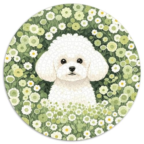 1000 Teile Bichon Puzzle Für Erwachsene Und Kinder aus Karton Pädagogisches Spiel Bichon Grüne Blumen Puzzles Wohnkultur Geschenk 1000pcs (67.5x67.5cm) von WXLWHR