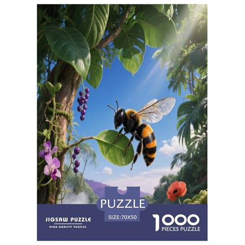 1000 Teile Biene Puzzle – Für Erwachsene, Herausforderndes Denkspiel, Wald Puzzle, Wohnkultur, Einzigartiges Geschenk 70x50cm/1000pcs 1000 Teile Biene Puzzle – Für Erwachsene, Herausforderndes Denkspiel, Wald Puzzle, Wohnkultur, Einzigartiges Geschenk 70x50cm/1000pcs von WXLWHR