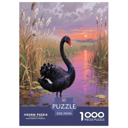 1000 Teile Black Schwan Puzzle – Für Erwachsene, Herausforderndes Denkspiel, Sumpf Puzzles, Dekoration, Geschenkideen 70x50cm/1000pcs 1000 Teile Black Schwan Puzzle – Für Erwachsene, Herausforderndes Denkspiel, Sumpf Puzzles, Dekoration, Geschenkideen 70x50cm/1000pcs von WXLWHR