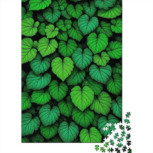 1000 Teile Blätter Puzzle Für Erwachsene Und Kinder Holzpuzzle Pädagogisches Spiel Geschichtete-grüne-Blätter Puzzle Wohndekoration Unique Gift 1000pcs (75x50cm) von WXLWHR