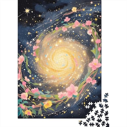 1000 Teile Blumen Puzzle Für Erwachsene Und Kinder Holzpuzzle Pädagogisches Spiel Wirbel-Blumen-Sterne Puzzle Wohndekoration Geschenk Für Kinder 1000pcs (75x50cm) von WXLWHR