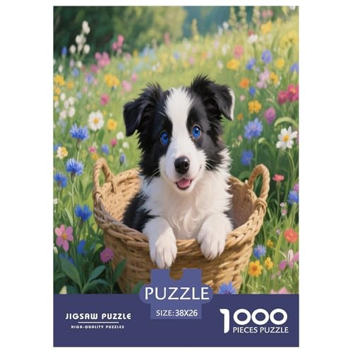 1000 Teile Border Collie Puzzle – Für Erwachsene, Herausforderndes Denkspiel, Garten Blumen Puzzles, Dekoration, Geschenk Für Kinder 38x26cm/1000pcs 1000 Teile Border Collie Puzzle – Für Erwachsene, Herausforderndes Denkspiel, Garten Blumen Puzzles, Dekoration, Geschenk Für Kinder 38x26cm/1000pcs von WXLWHR