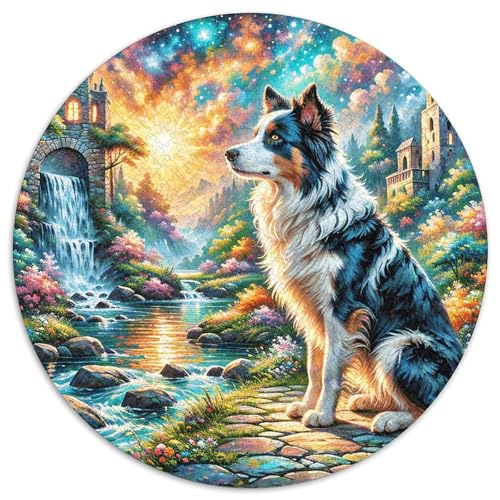 1000 Teile Border Collie Puzzle Für Jugendliche Und Erwachsene Geschicklichkeitsspiel Hund Verzaubertes Land Puzzles Aus Karton Wohndekoration Geschenk Zu Weihnachten 1000pcs (67.5x67.5cm) von WXLWHR
