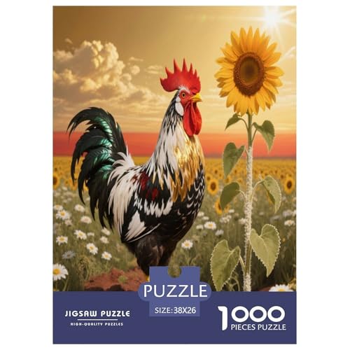 1000 Teile Brahma Huhn Puzzle – Für Erwachsene, Herausforderndes Denkspiel, Sonnenblumenfeld Puzzle, Wohnkultur, Geschenk Zum Geburtstag 38x26cm/1000pcs 1000 Teile Brahma Huhn Puzzle – Für Erwachsene, Herausforderndes Denkspiel, Sonnenblumenfeld Puzzle, Wohnkultur, Geschenk Zum Geburtstag 38x26cm/1000pcs von WXLWHR