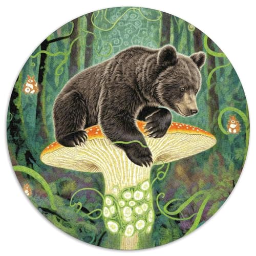 1000 Teile Braunbär Puzzle Für Jugendliche Und Erwachsene Geduldspiel Braunbär Pilze Puzzles Aus Karton Wohndekoration Unique Gift 1000pcs (67.5x67.5cm) von WXLWHR
