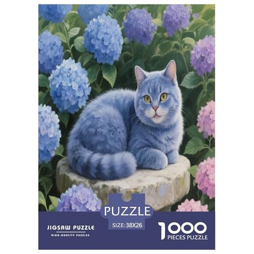1000 Teile Britisch Kurzhaar Katze Puzzle – Für Erwachsene, Herausforderndes Denkspiel, Hortensienstrauch Puzzle, Wohnkultur, Geschenk Für Kinder 38x26cm/1000pcs 1000 Teile Britisch Kurzhaar Katze Puzzle – Für Erwachsene, Herausforderndes Denkspiel, Hortensienstrauch Puzzle, Wohnkultur, Geschenk Für Kinder 38x26cm/1000pcs von WXLWHR