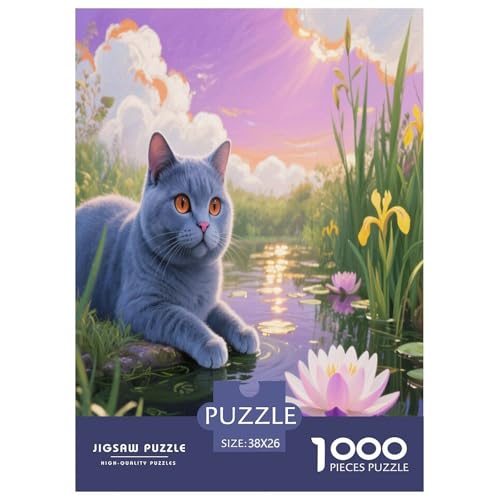1000 Teile Britisch Kurzhaar Katze Puzzle – Für Erwachsene, Herausforderndes Denkspiel, Teichlotus Puzzles, Dekoration, Geschenkideen 38x26cm/1000pcs 1000 Teile Britisch Kurzhaar Katze Puzzle – Für Erwachsene, Herausforderndes Denkspiel, Teichlotus Puzzles, Dekoration, Geschenkideen 38x26cm/1000pcs von WXLWHR