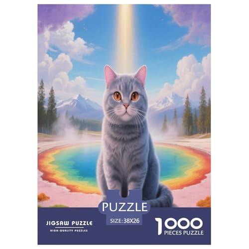 1000 Teile Britisch Kurzhaar Puzzle – Für Erwachsene, Familienspaß & Bildung, Katze Bunter Teich Puzzles, Wohnkultur, Einzigartiges Geschenk 38x26cm/1000pcs 1000 Teile Britisch Kurzhaar Puzzle – Für Erwachsene, Familienspaß & Bildung, Katze Bunter Teich Puzzles, Wohnkultur, Einzigartiges Geschenk 38x26cm/1000pcs von WXLWHR