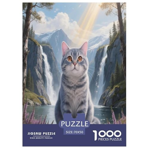 1000 Teile Britisch Kurzhaar Puzzle – Für Erwachsene, Familienspaß & Bildung, Katze Wasserfall Puzzle, Dekoration, Einzigartiges Geschenk 70x50cm/1000pcs 1000 Teile Britisch Kurzhaar Puzzle – Für Erwachsene, Familienspaß & Bildung, Katze Wasserfall Puzzle, Dekoration, Einzigartiges Geschenk 70x50cm/1000pcs von WXLWHR