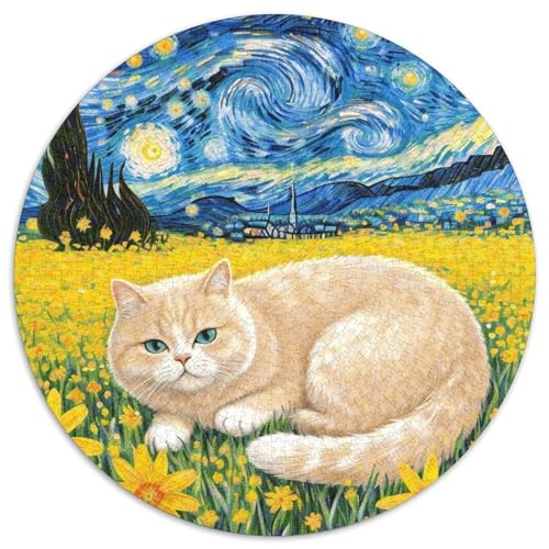 1000 Teile Britisch Kurzhaar Puzzle Für Jugendliche Und Erwachsene Familien Spiel Katze Blumenmeer Puzzles Aus Karton Wohndekoration Geschenk Für Erwachsene 1000pcs (67.5x67.5cm) von WXLWHR