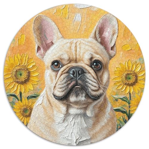1000 Teile BullHund Puzzle Für Jugendliche Und Erwachsene Pädagogisches Spiel BullHundge Sonnenblume Puzzle Aus Karton Wohndekoration Geschenk Für Kinder 1000pcs (67.5x67.5cm) von WXLWHR