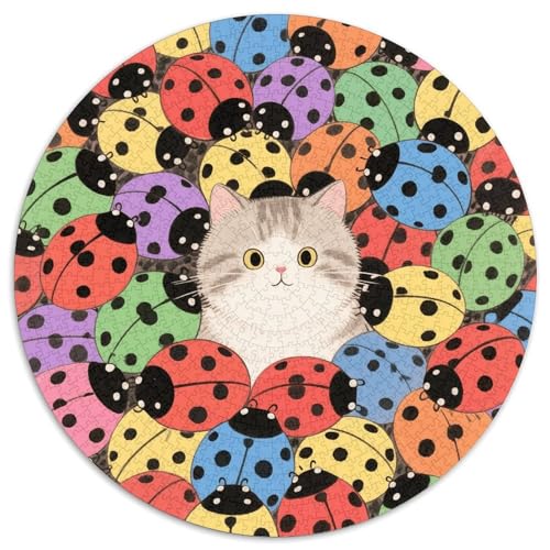 1000 Teile Bunter Marienkäfer Puzzle Für Erwachsene Und Kinder aus Karton Pädagogisches Spiel Bunter Marienkäfer British Shorthair Puzzles Dekoration Geschenk Für Kinder 1000pcs (67.5x67.5cm) von WXLWHR