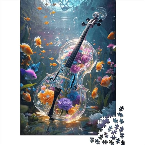 1000 Teile Cello Puzzle Für Erwachsene Und Kinder Holzpuzzle Geduldspiel Kristallblume-Cello Puzzles Wohndekoration Geschenk Für Kinder 1000pcs (75x50cm) von WXLWHR