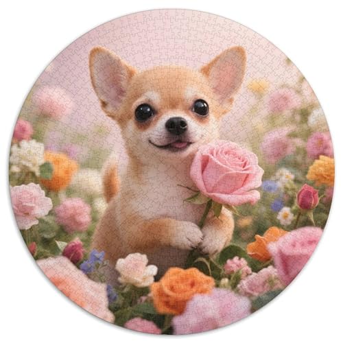 1000 Teile Chihuahua Puzzle – Für Erwachsene, Anspruchsvolles Spiel, Rosenmeer Puzzle, Dekoration, Geschenkideen 1000pcs (67.5x67.5cm) von WXLWHR