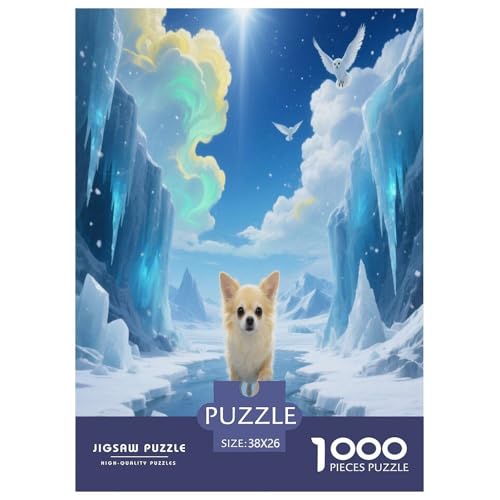 1000 Teile Chihuahua Puzzle – Für Erwachsene, Familienspaß & Bildung, Hund Gletscher Puzzle, Dekoration, Einzigartiges Geschenk 38x26cm/1000pcs 1000 Teile Chihuahua Puzzle – Für Erwachsene, Familienspaß & Bildung, Hund Gletscher Puzzle, Dekoration, Einzigartiges Geschenk 38x26cm/1000pcs von WXLWHR