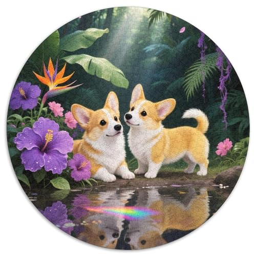 1000 Teile Corgi Puzzle – Für Erwachsene, Anspruchsvolles Spiel, Regenwaldblumen Puzzle, Dekoration, Geschenk Zum Geburtstag 1000pcs (67.5x67.5cm) von WXLWHR