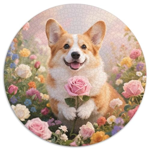 1000 Teile Corgi Puzzle – Für Erwachsene, Anspruchsvolles Spiel, Rosa Rosenmeer Puzzle, Dekoration, Geschenkideen 1000pcs (67.5x67.5cm) von WXLWHR