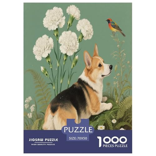 1000 Teile Corgi Puzzle – Für Erwachsene, Herausforderndes Denkspiel, Blumen Puzzle, Wohnkultur, Geschenk Zum Geburtstag 70x50cm/1000pcs 1000 Teile Corgi Puzzle – Für Erwachsene, Herausforderndes Denkspiel, Blumen Puzzle, Wohnkultur, Geschenk Zum Geburtstag 70x50cm/1000pcs von WXLWHR
