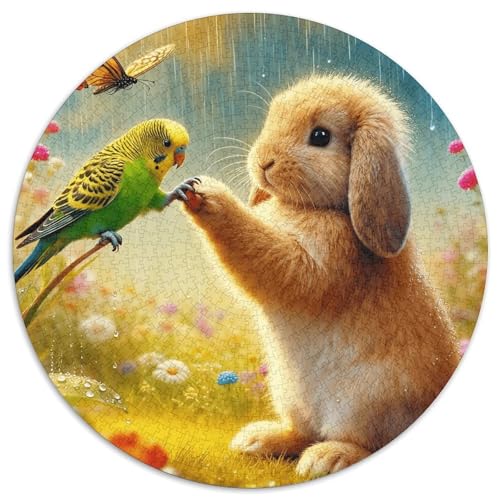 1000 Teile Cute Kleines Häschen Puzzle – Für Erwachsene, Familienspaß & Gemeinsames Spiel, Regenzeit Blumen Puzzles, Dekoration, Geschenkideen 1000pcs (67.5x67.5cm) von WXLWHR