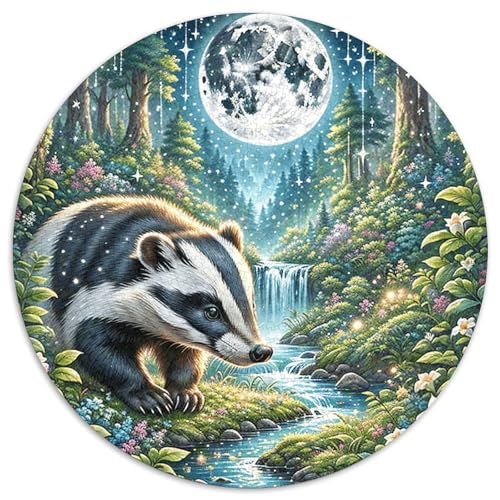 1000 Teile Dachs Puzzle Für Jugendliche Und Erwachsene Geschicklichkeitsspiel Dachs Mondbeschienener Wald Puzzles Aus Karton Wohndekoration Einzigartiges Geschenk 1000pcs (67.5x67.5cm) von WXLWHR