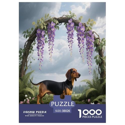 1000 Teile Dackel Puzzle – Für Erwachsene, Herausforderndes Denkspiel, Glyzinien Garten Puzzles, Wohnkultur, Einzigartiges Geschenk 38x26cm/1000pcs 1000 Teile Dackel Puzzle – Für Erwachsene, Herausforderndes Denkspiel, Glyzinien Garten Puzzles, Wohnkultur, Einzigartiges Geschenk 38x26cm/1000pcs von WXLWHR