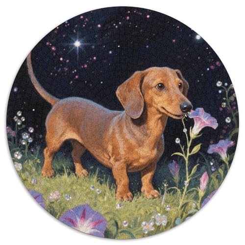 1000 Teile Dackel Puzzle Für Jugendliche Und Erwachsene Geschicklichkeitsspiel Dackel Blumen Puzzles Aus Karton Wohndekoration Geschenkideen 1000pcs (67.5x67.5cm) von WXLWHR