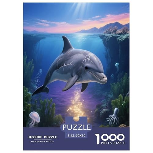 1000 Teile Delfin Puzzle – Für Erwachsene, Herausforderndes Denkspiel, Meerenge Puzzles, Dekoration, Geschenk Für Kinder 70x50cm/1000pcs 1000 Teile Delfin Puzzle – Für Erwachsene, Herausforderndes Denkspiel, Meerenge Puzzles, Dekoration, Geschenk Für Kinder 70x50cm/1000pcs von WXLWHR