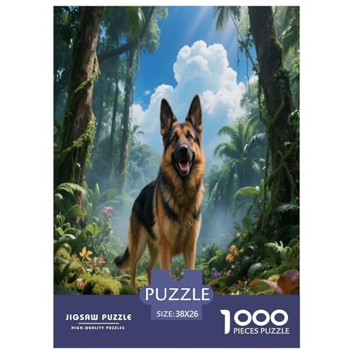 1000 Teile Deutscher Schäferhund Puzzle – Für Erwachsene, Familienspaß & Bildung, Hund Dschungel Puzzle, Dekoration, Geschenk Für Kinder 38x26cm/1000pcs 1000 Teile Deutscher Schäferhund Puzzle – Für Erwachsene, Familienspaß & Bildung, Hund Dschungel Puzzle, Dekoration, Geschenk Für Kinder 38x26cm/1000pcs von WXLWHR