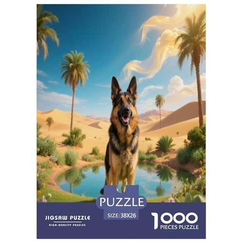 1000 Teile Deutscher Schäferhund Puzzle – Für Erwachsene, Familienspaß & Lernspielzeug, Hund Wüste Oasis Puzzles, Wohnkultur, Einzigartiges Geschenk 38x26cm/1000pcs 1000 Teile Deutscher Schäferhund Puzzle – Für Erwachsene, Familienspaß & Lernspielzeug, Hund Wüste Oasis Puzzles, Wohnkultur, Einzigartiges Geschenk 38x26cm/1000pcs von WXLWHR