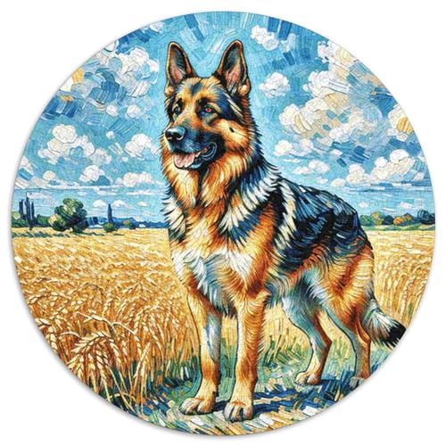 1000 Teile Deutscher Schäferhund Puzzle Für Jugendliche Und Erwachsene Familien Spiel Deutscher Schäfer Weizen Puzzles Aus Karton Wohndekoration Geschenk Für Erwachsene 1000pcs (67.5x67.5cm) von WXLWHR