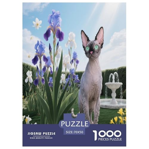 1000 Teile Devon Rex Katze Puzzle – Für Erwachsene, Herausforderndes Denkspiel, Iris Garten Puzzles, Wohnkultur, Geschenkideen 70x50cm/1000pcs 1000 Teile Devon Rex Katze Puzzle – Für Erwachsene, Herausforderndes Denkspiel, Iris Garten Puzzles, Wohnkultur, Geschenkideen 70x50cm/1000pcs von WXLWHR
