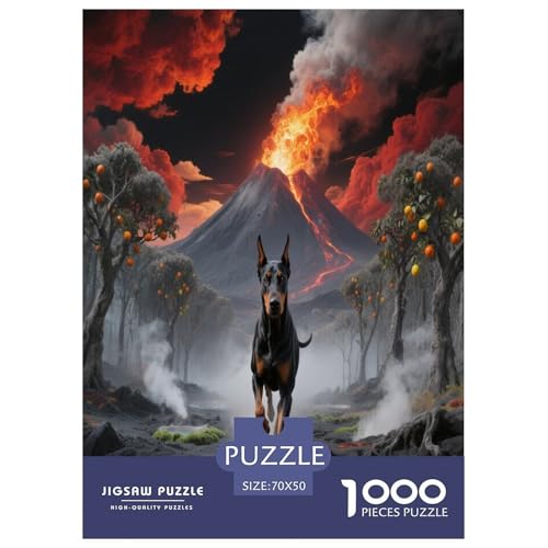 1000 Teile Dobermann Puzzle – Für Erwachsene, Familienspaß & Bildung, Hund Vulkanlava Puzzle, Dekoration, Geschenkideen 70x50cm/1000pcs 1000 Teile Dobermann Puzzle – Für Erwachsene, Familienspaß & Bildung, Hund Vulkanlava Puzzle, Dekoration, Geschenkideen 70x50cm/1000pcs von WXLWHR