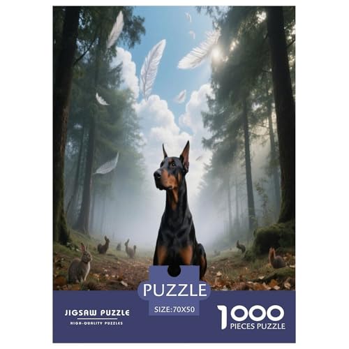 1000 Teile Dobermann Puzzle – Für Erwachsene, Familienspaß & Lernspielzeug, Dobermann Wald Puzzles, Wohnkultur, Geschenk Für Erwachsene 70x50cm/1000pcs 1000 Teile Dobermann Puzzle – Für Erwachsene, Familienspaß & Lernspielzeug, Dobermann Wald Puzzles, Wohnkultur, Geschenk Für Erwachsene 70x50cm/1000pcs von WXLWHR
