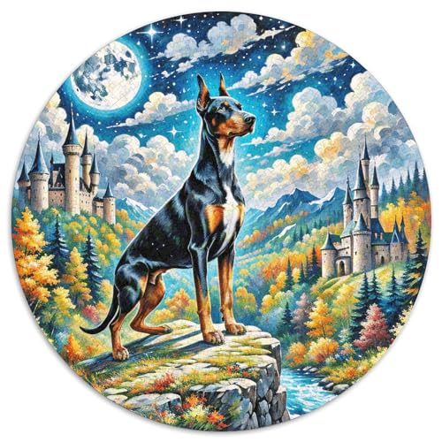 1000 Teile Dobermann Puzzle Für Jugendliche Und Erwachsene Geschicklichkeitsspiel Dobermannn Schloss Puzzles Aus Karton Wohndekoration Geschenk Für Kinder 1000pcs (67.5x67.5cm) von WXLWHR