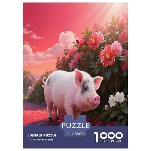1000 Teile Domestic Schwein Puzzle – Für Erwachsene, Herausforderndes Denkspiel, Blumen Puzzles, Dekoration, Einzigartiges Geschenk 38x26cm/1000pcs 1000 Teile Domestic Schwein Puzzle – Für Erwachsene, Herausforderndes Denkspiel, Blumen Puzzles, Dekoration, Einzigartiges Geschenk 38x26cm/1000pcs von WXLWHR