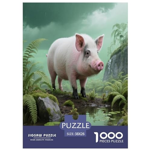 1000 Teile Domestic Schwein Puzzle – Für Erwachsene, Herausforderndes Denkspiel, Fern Feuchtgebiet Puzzles, Dekoration, Einzigartiges Geschenk 38x26cm/1000pcs 1000 Teile Domestic Schwein Puzzle – Für Erwachsene, Herausforderndes Denkspiel, Fern Feuchtgebiet Puzzles, Dekoration, Einzigartiges Geschenk 38x26cm/1000pcs von WXLWHR