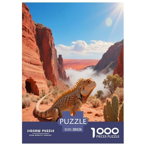 1000 Teile Echse Puzzle – Für Erwachsene, Herausforderndes Denkspiel, Wüste Puzzle, Wohnkultur, Einzigartiges Geschenk 38x26cm/1000pcs 1000 Teile Echse Puzzle – Für Erwachsene, Herausforderndes Denkspiel, Wüste Puzzle, Wohnkultur, Einzigartiges Geschenk 38x26cm/1000pcs von WXLWHR