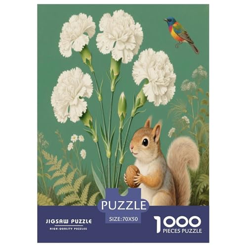 1000 Teile Eichhörnchen Puzzle – Für Erwachsene, Herausforderndes Denkspiel, Blumen Puzzles, Wohnkultur, Einzigartiges Geschenk 70x50cm/1000pcs 1000 Teile Eichhörnchen Puzzle – Für Erwachsene, Herausforderndes Denkspiel, Blumen Puzzles, Wohnkultur, Einzigartiges Geschenk 70x50cm/1000pcs von WXLWHR
