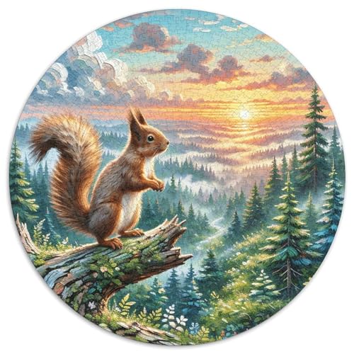 1000 Teile Eichhörnchen Puzzle Für Jugendliche Und Erwachsene Familien Spiel Eichhörnchen Waldblick Puzzles Aus Karton Wohndekoration Unique Gift 1000pcs (67.5x67.5cm) von WXLWHR