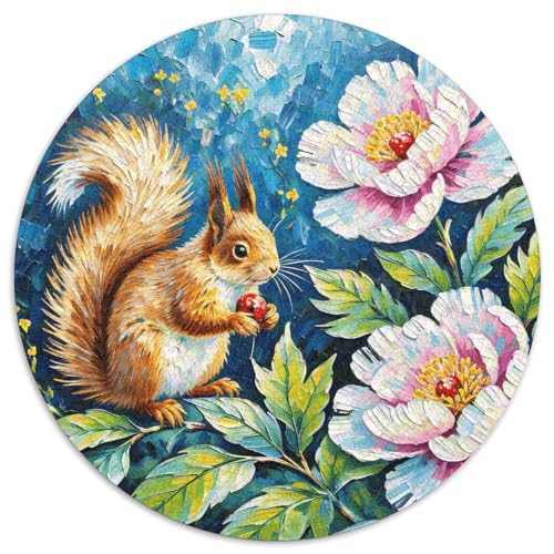 1000 Teile Eichhörnchen Puzzle Für Jugendliche Und Erwachsene Geschicklichkeitsspiel Eichhörnchen Pfingstrose Puzzles Aus Karton Wohndekoration Einzigartiges Geschenk 1000pcs (67.5x67.5cm) von WXLWHR