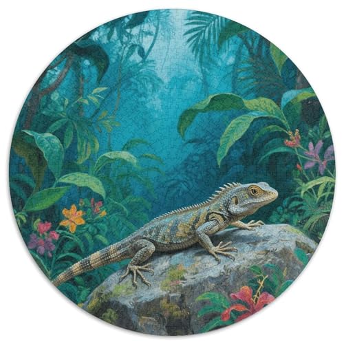 1000 Teile Eidechse Puzzle Für Jugendliche Und Erwachsene Geschicklichkeitsspiel Eidechse Tropischer Dschungel Puzzles Aus Karton Wohndekoration Geschenk Für Erwachsene 1000pcs (67.5x67.5cm) von WXLWHR