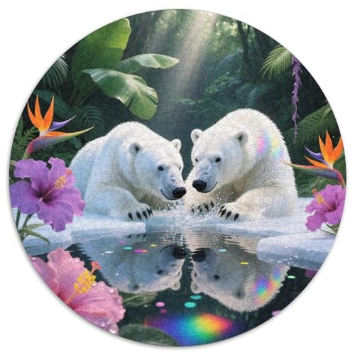 1000 Teile Eisbär Puzzle – Für Erwachsene, Familienfreundlicher Denkspaß, Regenwaldblumen Puzzles, Wohnkultur, Geschenk Für Kinder 1000pcs (67.5x67.5cm) von WXLWHR
