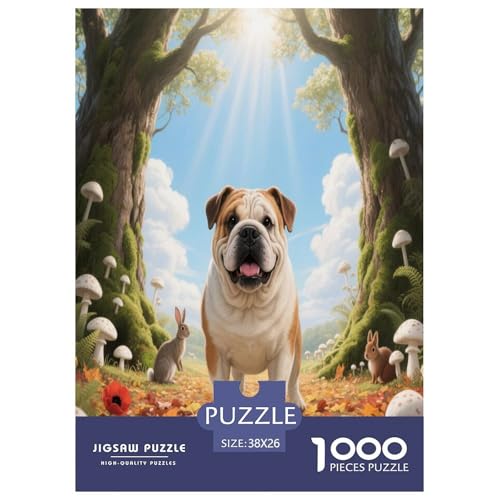 1000 Teile Englische Bulldogge Puzzle – Für Erwachsene, Familienspaß & Bildung, Hund Hase Puzzle, Wohnkultur, Geschenkideen 38x26cm/1000pcs 1000 Teile Englische Bulldogge Puzzle – Für Erwachsene, Familienspaß & Bildung, Hund Hase Puzzle, Wohnkultur, Geschenkideen 38x26cm/1000pcs von WXLWHR