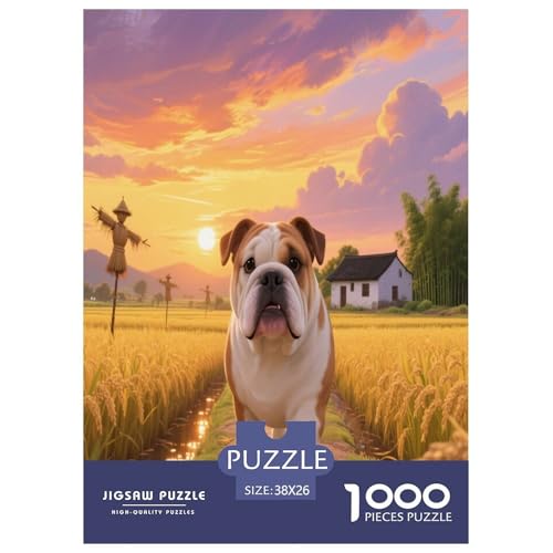 1000 Teile English Bulldog Puzzle – Für Erwachsene, Herausforderndes Denkspiel, Feldweg Puzzles, Dekoration, Geschenk Für Kinder 38x26cm/1000pcs 1000 Teile English Bulldog Puzzle – Für Erwachsene, Herausforderndes Denkspiel, Feldweg Puzzles, Dekoration, Geschenk Für Kinder 38x26cm/1000pcs von WXLWHR