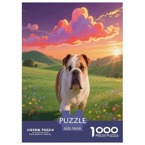 1000 Teile English Bulldog Puzzle – Für Erwachsene, Herausforderndes Denkspiel, Grünland Puzzles, Dekoration, Einzigartiges Geschenk 70x50cm/1000pcs 1000 Teile English Bulldog Puzzle – Für Erwachsene, Herausforderndes Denkspiel, Grünland Puzzles, Dekoration, Einzigartiges Geschenk 70x50cm/1000pcs von WXLWHR