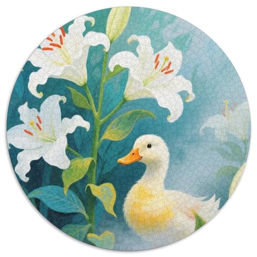 1000 Teile Ente Puzzle – Für Erwachsene, Anspruchsvolles Spiel, Lilien im Nebel Puzzle, Wohnkultur, Geschenk Zum Geburtstag 1000pcs (67.5x67.5cm) von WXLWHR