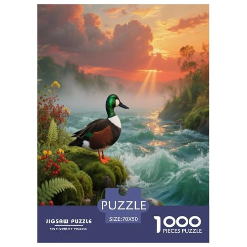 1000 Teile Ente Puzzle – Für Erwachsene, Herausforderndes Denkspiel, Nebelfluss Puzzle, Wohnkultur, Geschenk Für Kinder 70x50cm/1000pcs 1000 Teile Ente Puzzle – Für Erwachsene, Herausforderndes Denkspiel, Nebelfluss Puzzle, Wohnkultur, Geschenk Für Kinder 70x50cm/1000pcs von WXLWHR